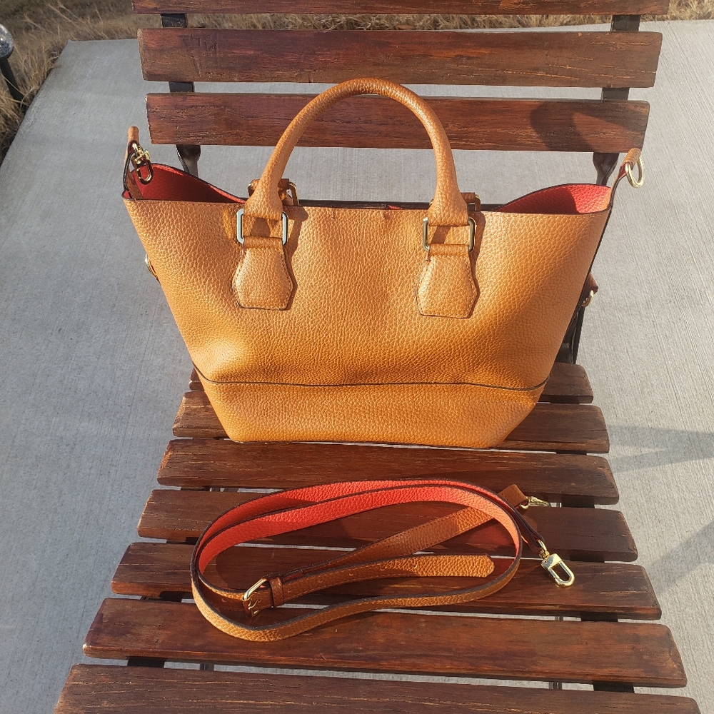 Faux Leather Purse - Caramel - very gently used